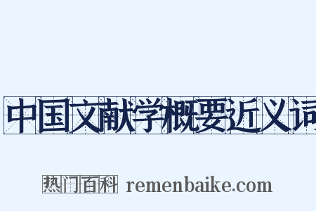 中国文献学概要近义词是什么意思的图片